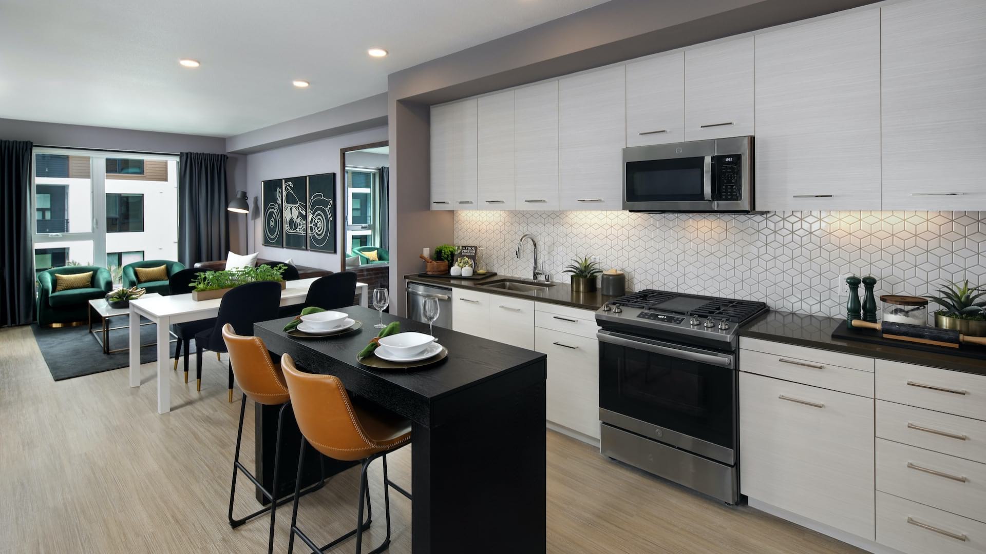 Open Living Room and Kitchen