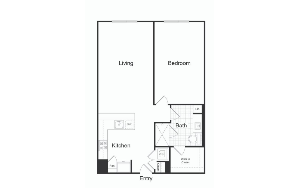A7.2 - 1 bedroom floorplan layout with 1 bath and 872 square feet.