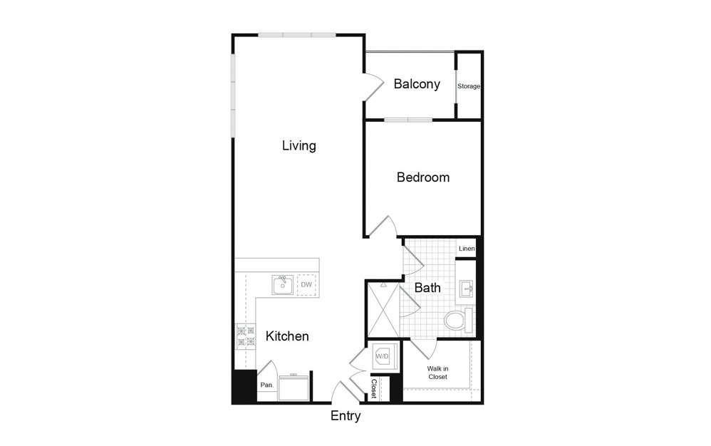 A7.1 1 Bed 1 Bath Floorplan A7.1 1 Bed 1 Bath Floorplan
