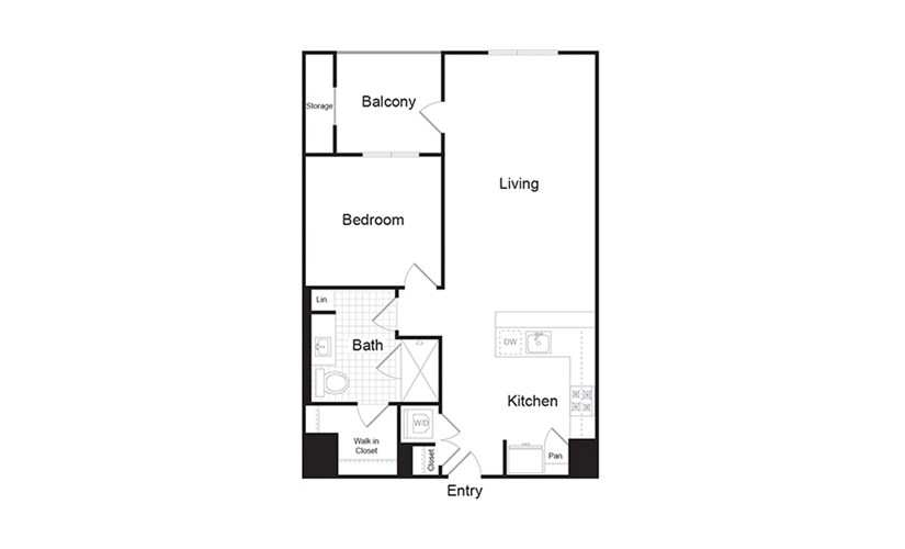 A5.1 - 1 bedroom floorplan layout with 1 bath and 815 square feet.