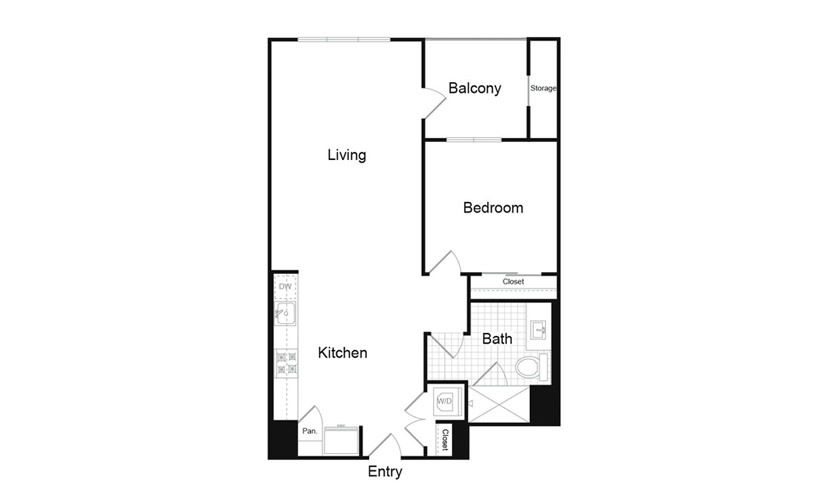 A3.1 - 1 bedroom floorplan layout with 1 bath and 787 to 788 square feet. (Preview)
