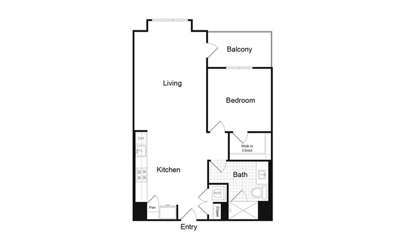A6.1 - 1 bedroom floorplan layout with 1 bath and 814 square feet. (Preview)