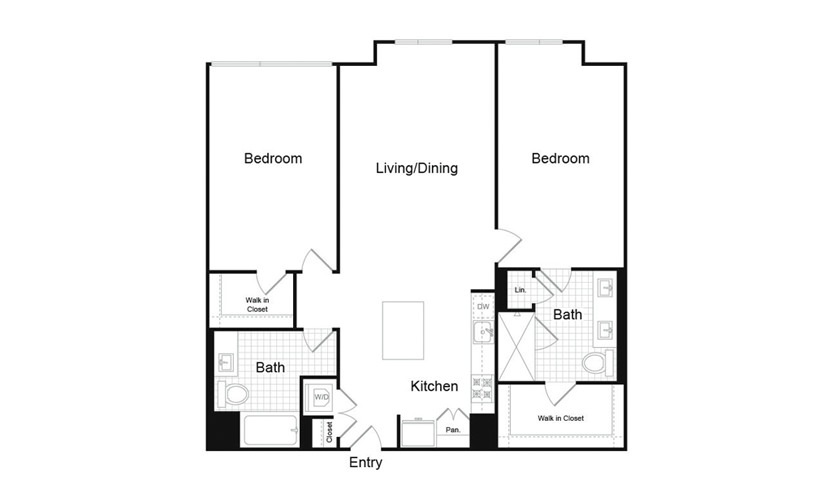 B5.6 - 2 bedroom floorplan layout with 2 baths and 1345 square feet. (Preview)